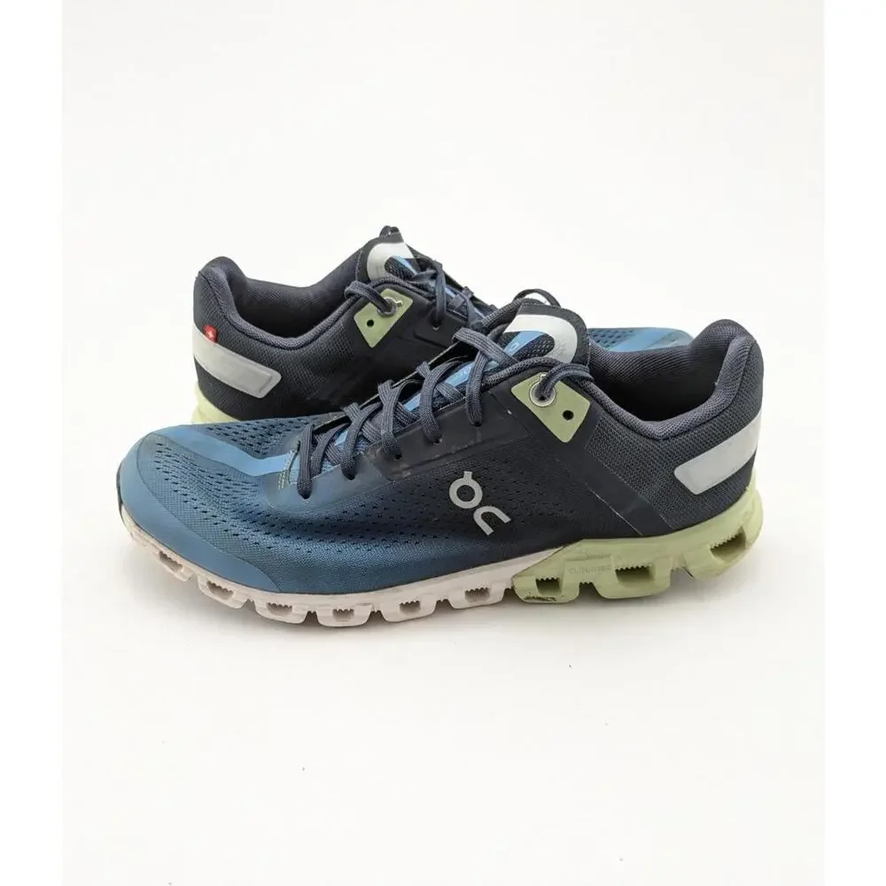 Mens On Cloudflow 3 Navy Blue Green Athletic Cloud Running Shoes 35.99034 Size 8 - Picture 1 of 7